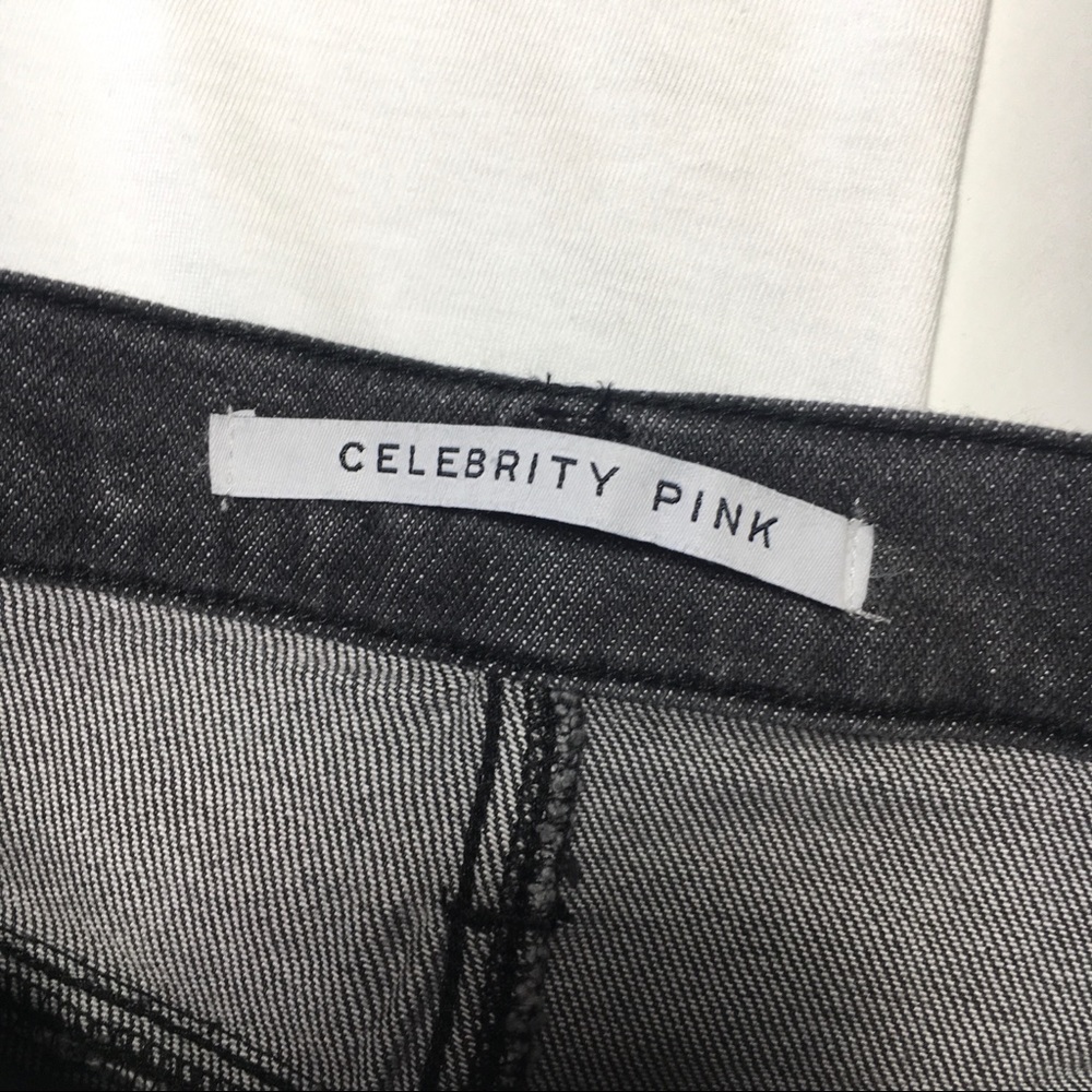 Celebrity Pink High Rise Gray Frayed Jean Shorts - Picture 5 of 8